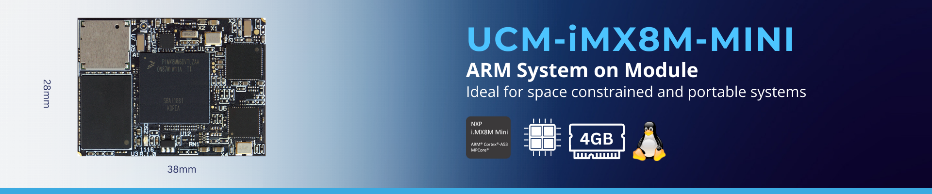 UCM-iMX8M-Mini: NXP i.MX8M Mini SOM